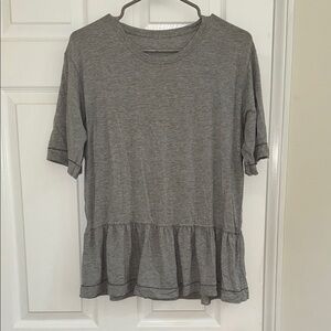 Gray Lululemon Women's Ruffle Hem Top